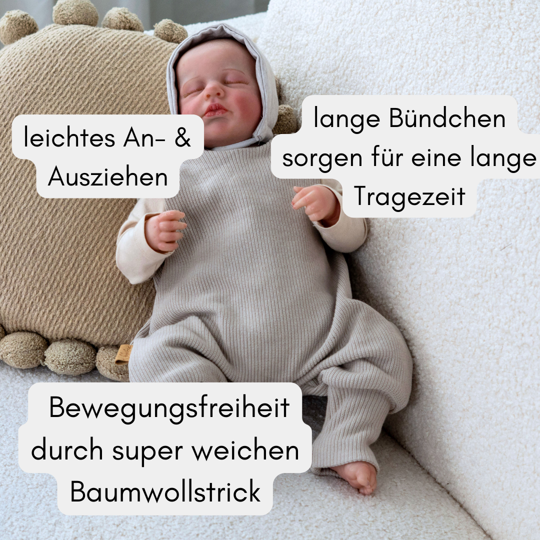 Newborn Strampler aus Baumwollstrick 50/56