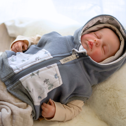 Kinder-Baumwollweste – kuschelig, mitwachsend und ohne Hitzestau dank Jerseyfutter - blaugrau