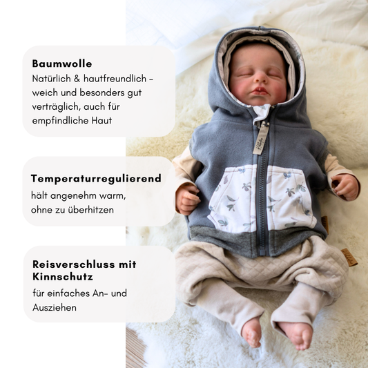 Kinderweste – aus Baumwolle, mit Jerseyfutter & Reißverschluss