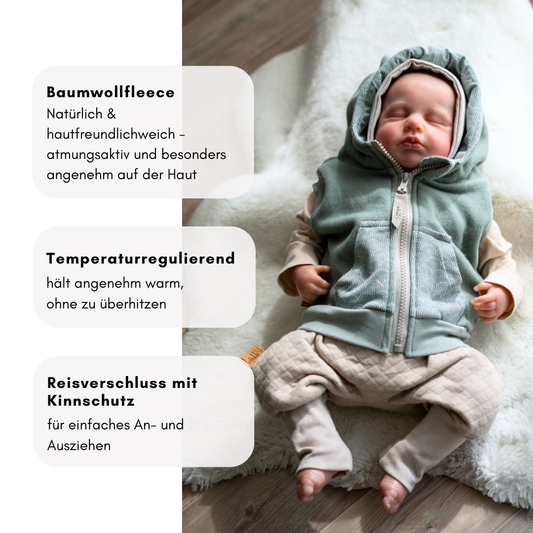 Weste aus Baumwollfleece – ideal für frische Tage, mit Reißverschluss und reflektierenden Details