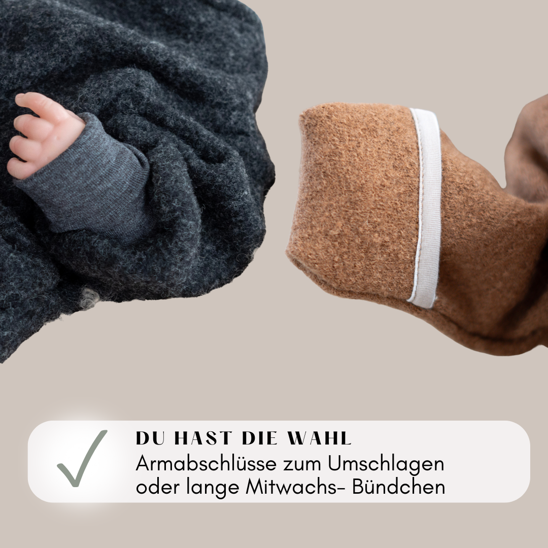 Wollfleece Newborn Overall - Anthrazit -