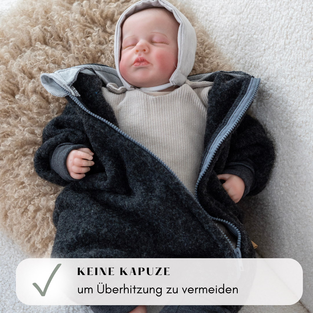 Wollfleece Newborn Overall - Anthrazit -