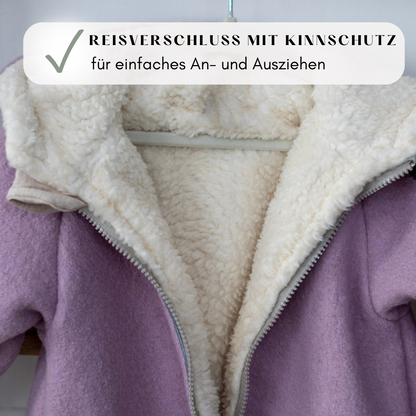 Wollwalk-Jacke extra warm in Wunschfarbe mit Teddyfutter