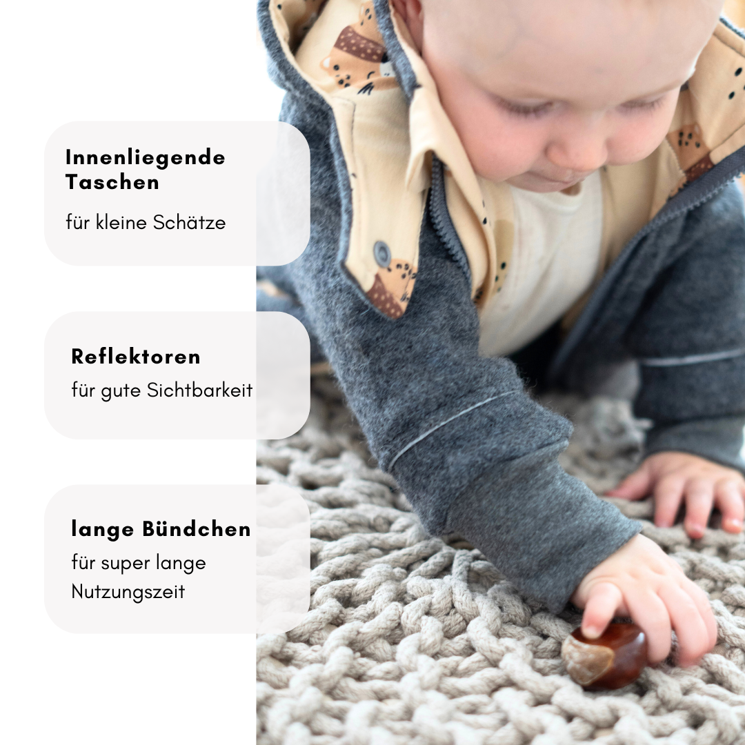 Wollwalk Jacke "Leo-Lino"