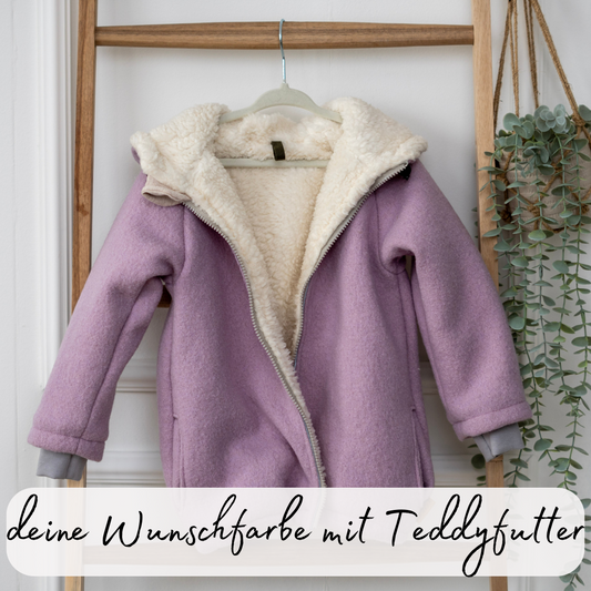 Wollwalk-Jacke extra warm in Wunschfarbe mit Teddyfutter