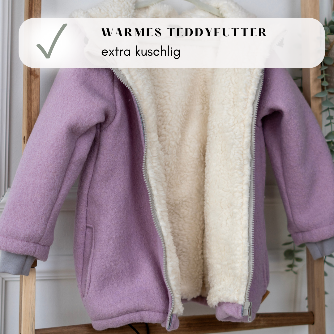 Wollwalk-Jacke extra warm in Wunschfarbe mit Teddyfutter