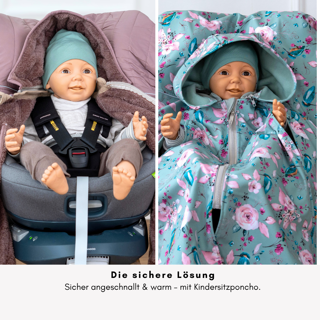 Sichere Lösung - mit Kindersitzponcho
