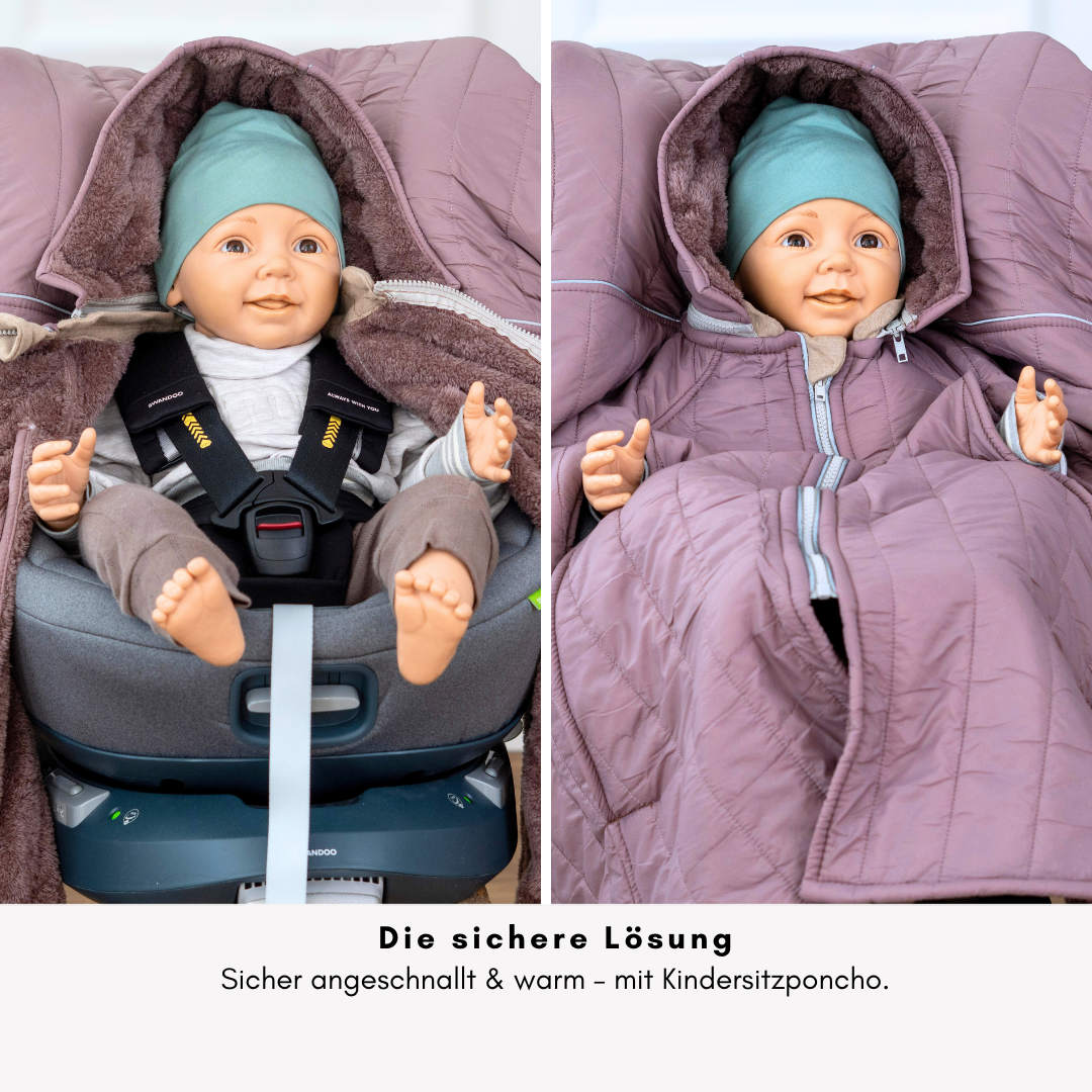 XL Kindersitzponcho Stepp Mauve