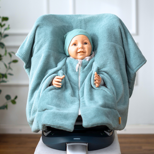 Kindersitzponcho "flauschig mint"