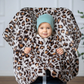 Kindersitzponcho aus Fleece in Leo - warm und mitwachsend ab 6 Monaten bis 12 Jahren