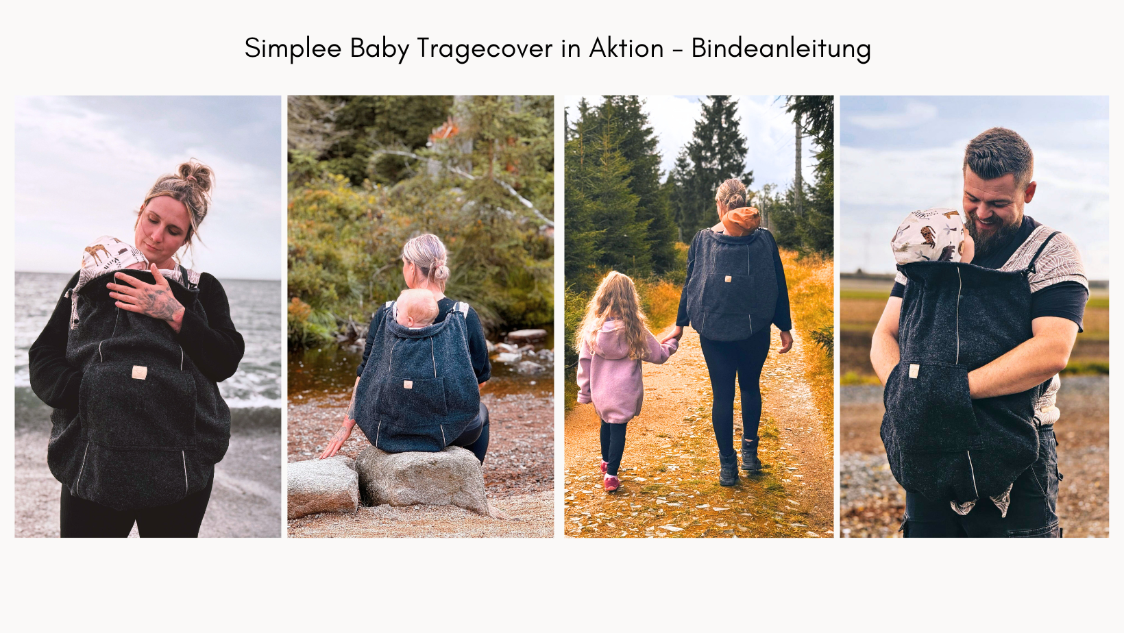 Video laden: Im Video siehst du das Kikkifax Tragecover in Aktion –von der Befestigung bis zum warm eingekuschelten Spaziergang. Einfach, praktisch und sicher für jede Trageweise.