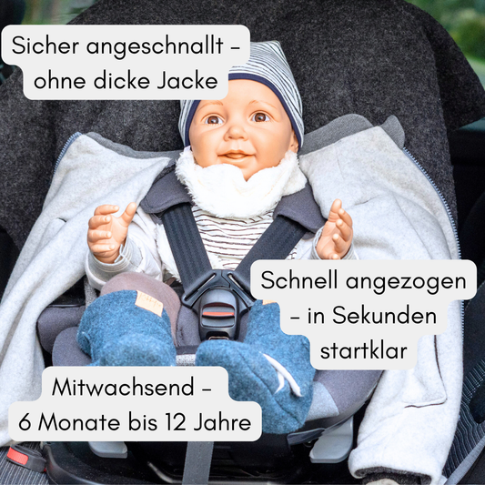 Kindersitzponcho Wollwalk "Anthrazit"