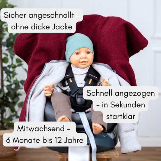Kindersitzponcho Wollwalk "Brombeere"