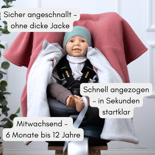 Kindersitzponcho Wollwalk "Rosewood"