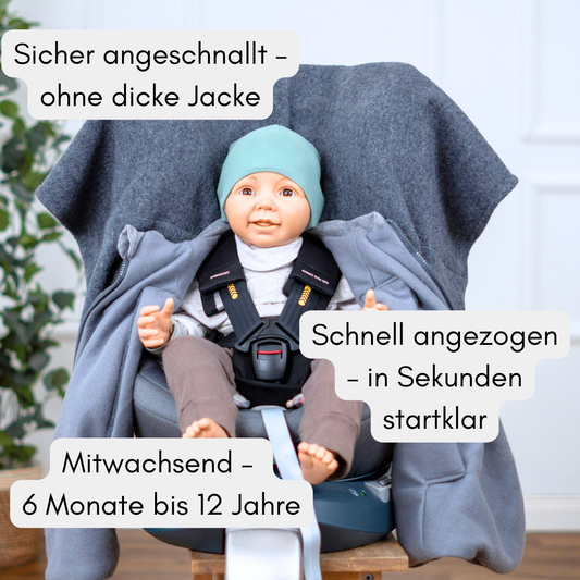 Kindersitzponcho Wollwalk "Pure Mouse"