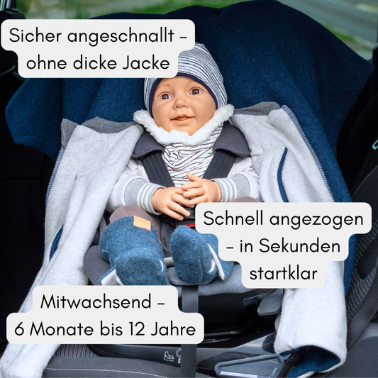 Kindersitzponcho Wollwalk "Petrol"