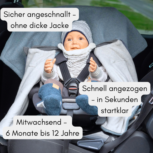 Kindersitzponcho Wollwalk "Dusty Mint"