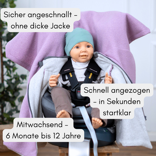 Kindersitzponcho Wollwalk "dusty Rose"