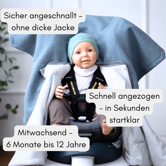 Kindersitzponcho Wollwalk "Pure Mint"
