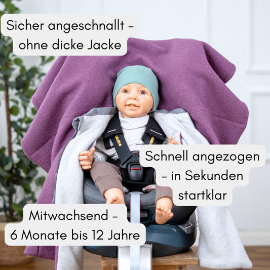 Kindersitzponcho Wollwalk "Mauve"