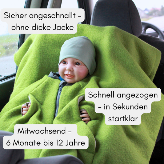 Kindersitzponcho Wollwalk "Pure Apple"