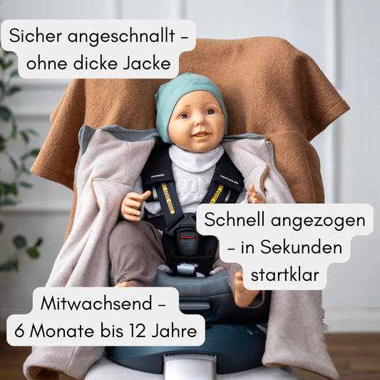 Kindersitzponcho Wollwalk "Caramel"