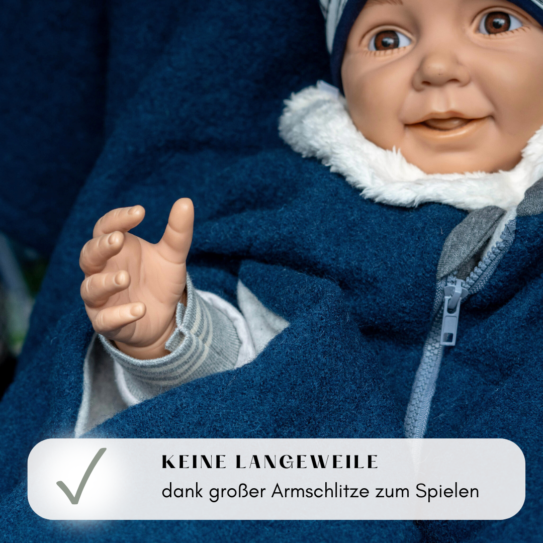 Kindersitzponcho Wollwalk "Pure Petrol"