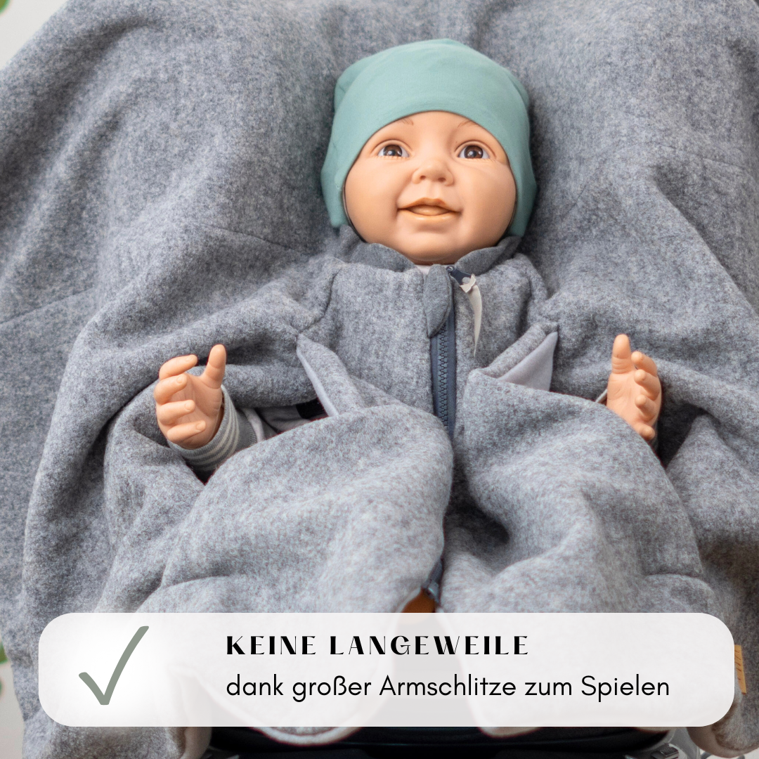 Kindersitzponcho Wollwalk "Pure Grey"