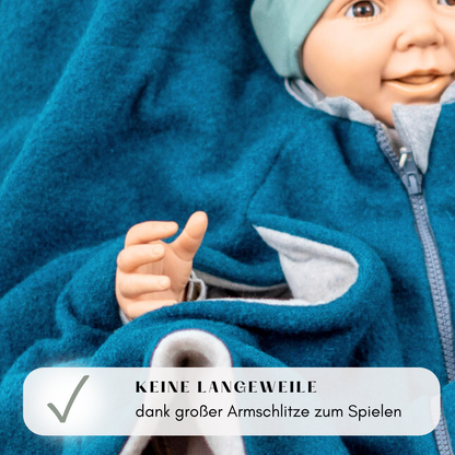 Kindersitzponcho Wollwalk "turquoise"