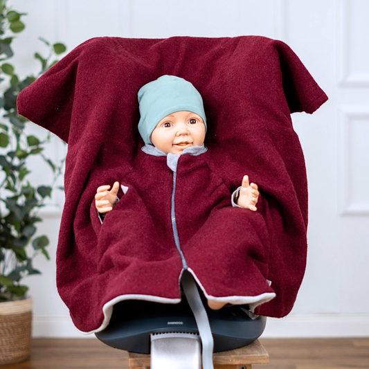 Kindersitzponcho Wollwalk "Brombeere"