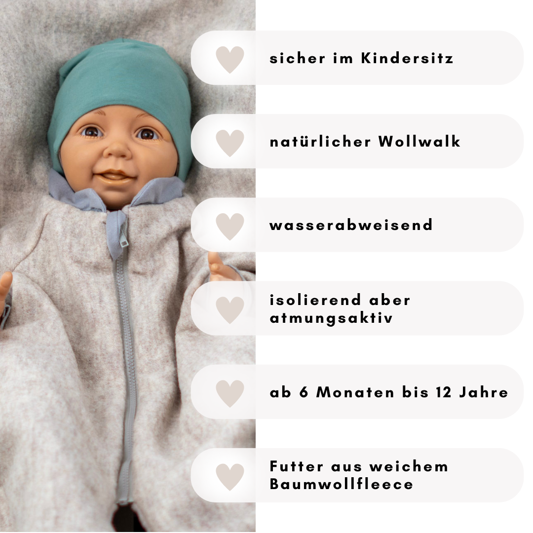 Kindersitzponcho Wollwalk "Light"