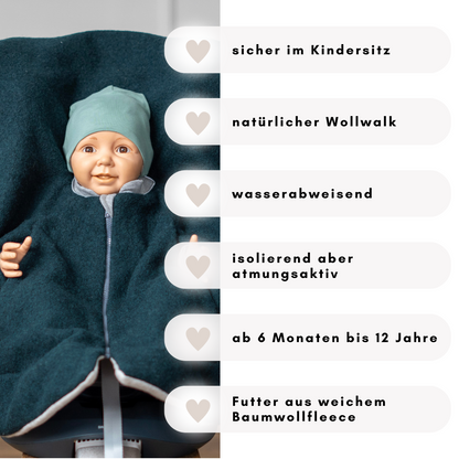 Kindersitzponcho Wollwalk "Forest"