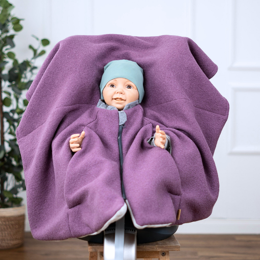 Kindersitzponcho Wollwalk "Mauve"