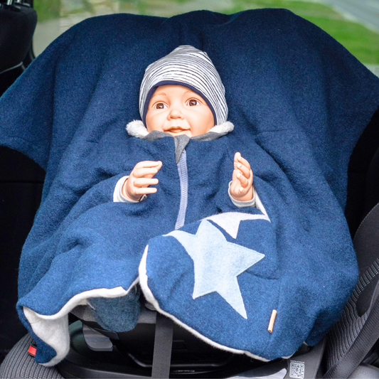 Kindersitzponcho Wollwalk "Petrol"