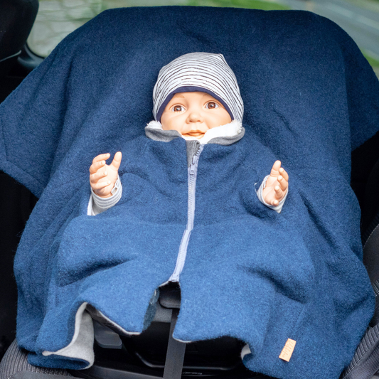 Kindersitzponcho Wollwalk "Pure Petrol"