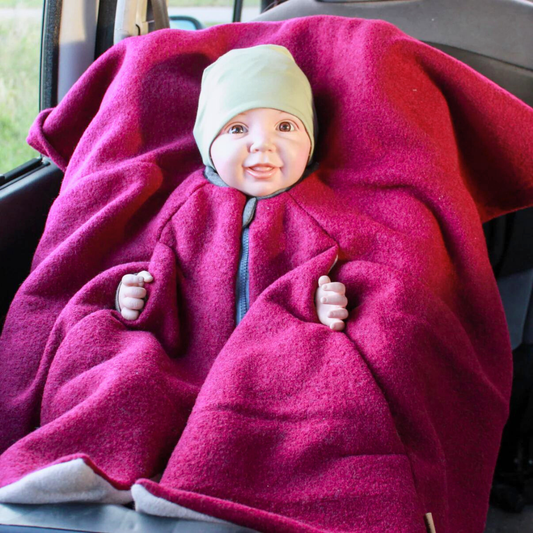 Kindersitzponcho Wollwalk "Raspberry"