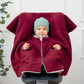 Kindersitzponcho aus Wollwalk in Brombeere - warm und mitwachsend ab 6 Monaten bis 12 Jahren