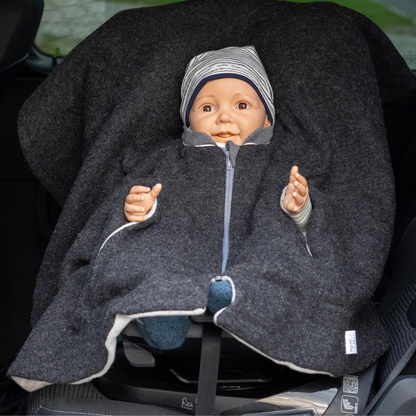 Kindersitzponcho Wollwalk "Anthrazit"