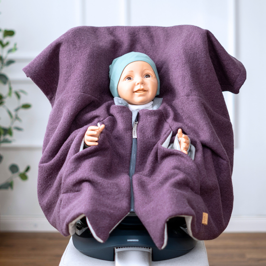 Kindersitzponcho Wollwalk "dusty Purple"