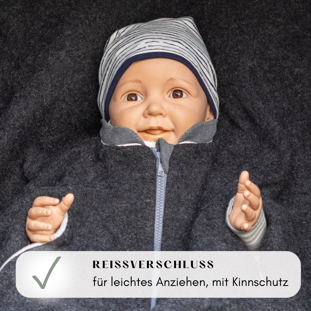 Kindersitzponcho Wollwalk "Anthrazit"