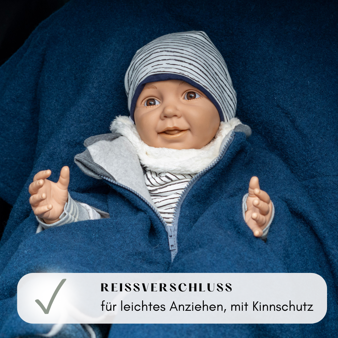 Kindersitzponcho Wollwalk "Pure Petrol"