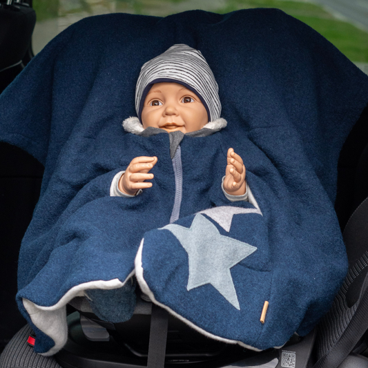 Kindersitzponcho Wollwalk "Petrol"