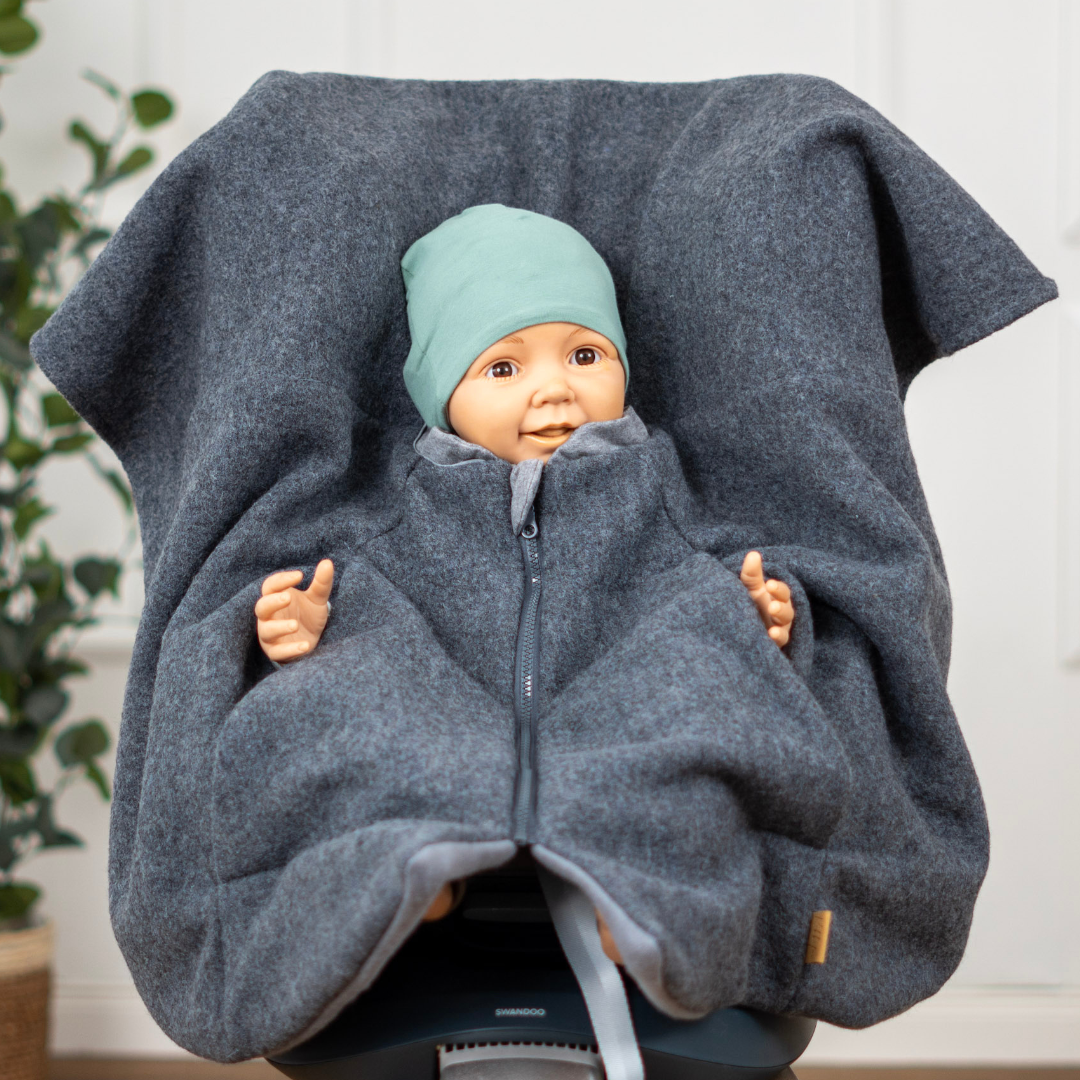 Kindersitzponcho Wollwalk "Pure Mouse"