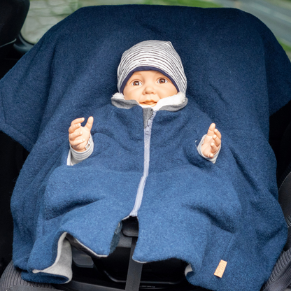 Kindersitzponcho Wollwalk "Pure Petrol"