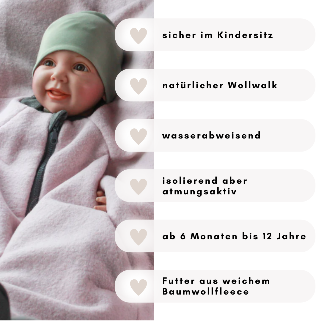 Kindersitzponcho Wollwalk "Pure Powder"