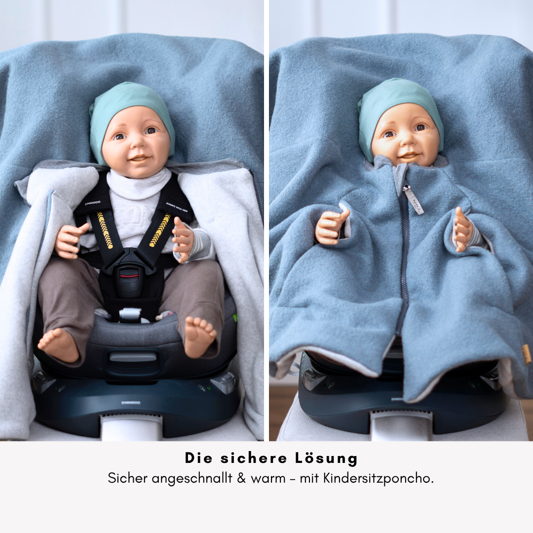 Kindersitzponcho Wollwalk "Pure Mint"