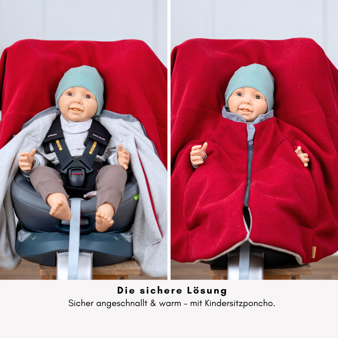 Kindersitzponcho Wollwalk "Pure Berry"