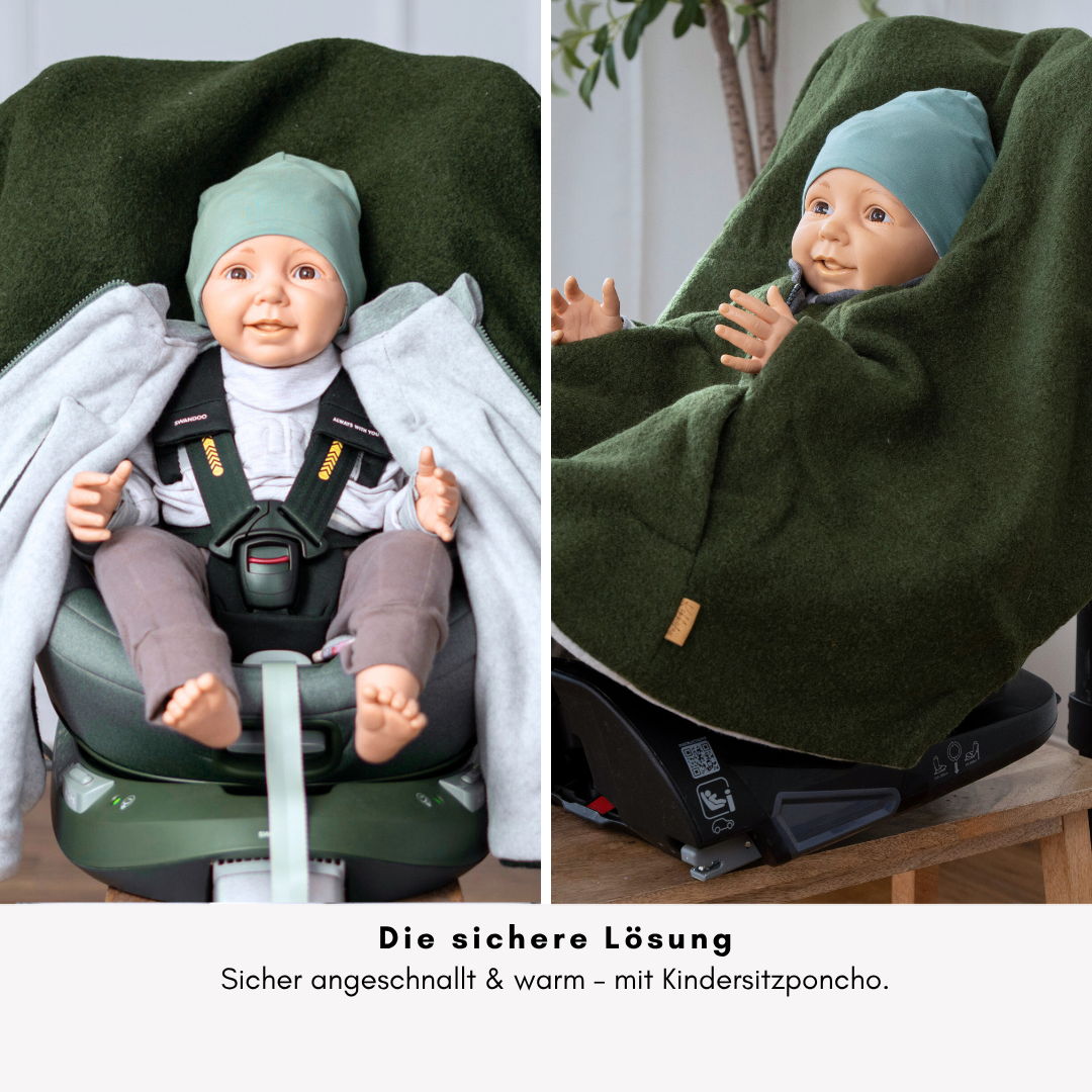Kindersitzponcho Wollwalk "Olive"