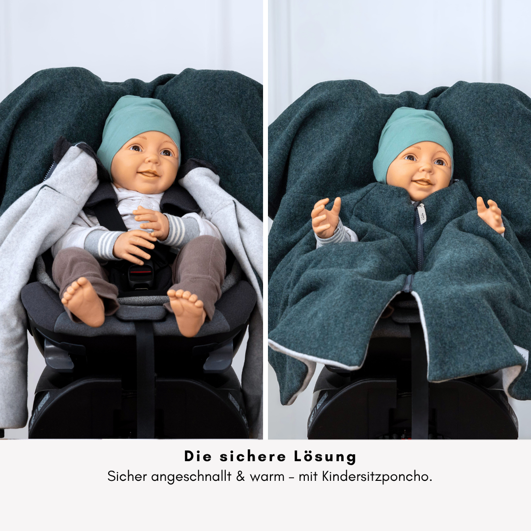 Kindersitzponcho Wollwalk "Eukalyptus"