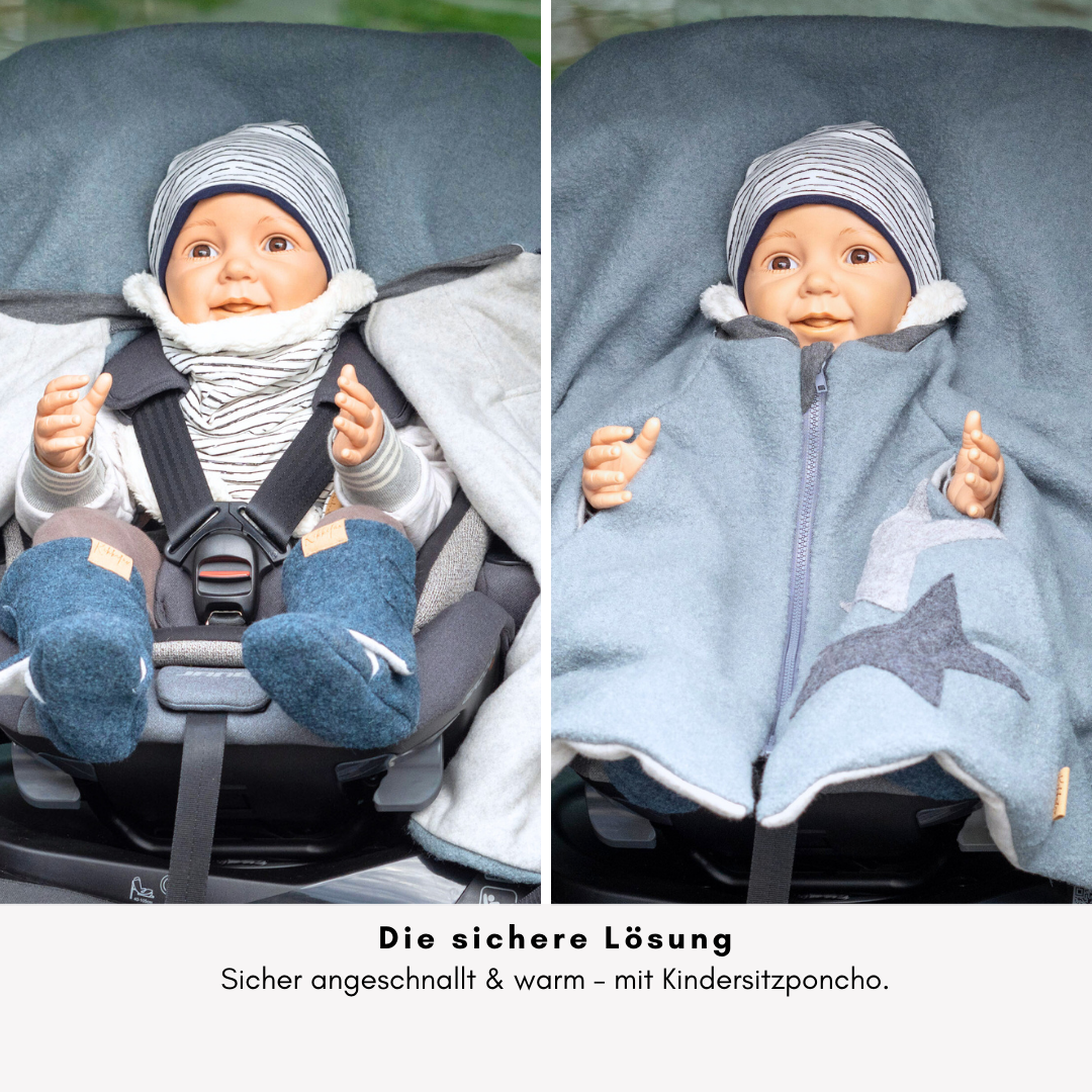 Kindersitzponcho Wollwalk "Dusty Mint"